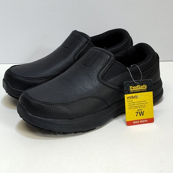 TredSafe Nathan Slip-Resistant EnduroPro Anti-Fatigue Technology Shoe Men 7W NWT - Picture 1 of 11